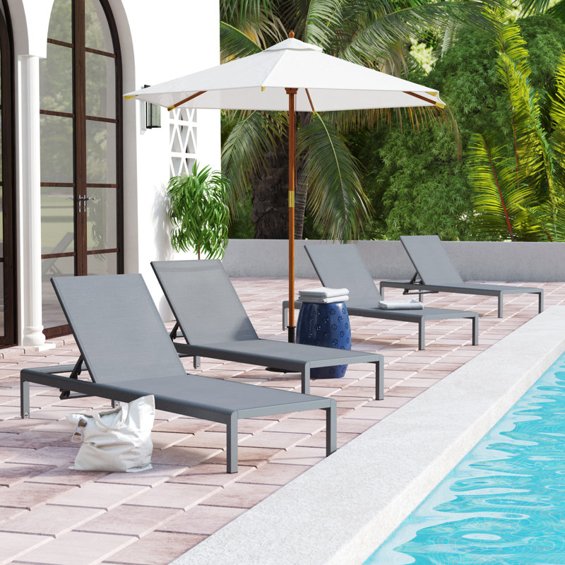 Wade Logan® Caggiano Outdoor Metal Chaise Lounge Set & Reviews Wayfair